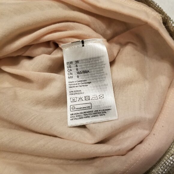 Silver Cowl Neck Mini Dress Glittery/Sparkly/Metallic Strappy Small US 6 H&M - Picture 7 of 12